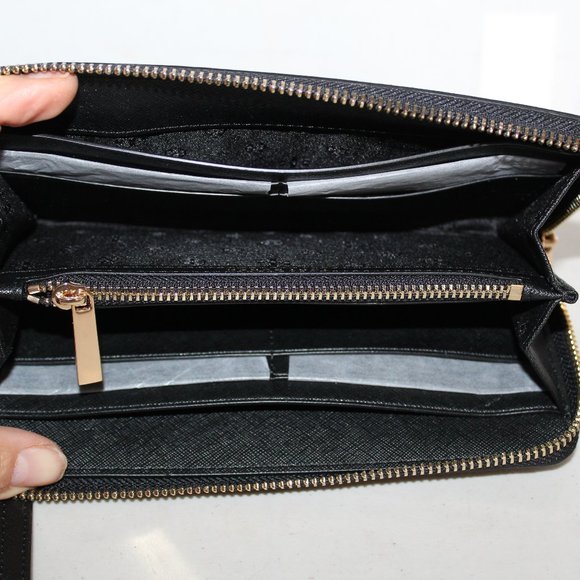 NWT TORY BURCH EMERSON ZIP CONTINENTAL WRISTLET BLACK CLUTCH BAG $278 - Picture 7 of 7